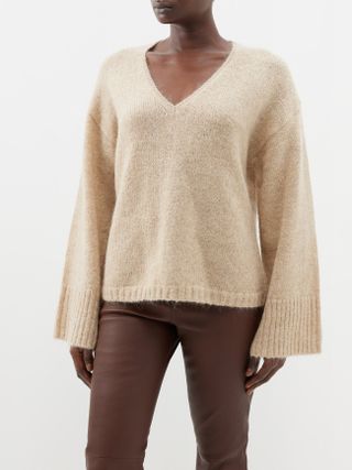 By Malene Birger + Cimone V-Neck Wool-Mohair Sweater