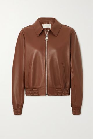 Chloé + Leather Bomber Jacket