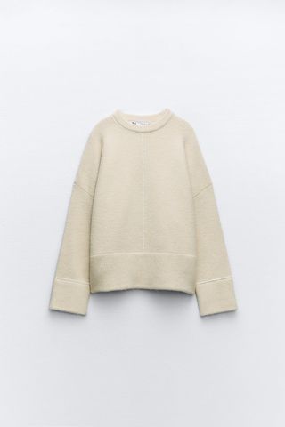 Zara + Knit Sweater With Trims