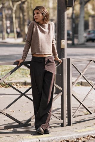 Zara + Alpaca Blend and Felt Texture Knit Sweater