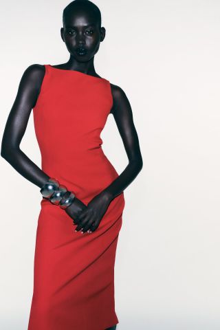 Zara + ZW Collection Midi Dress With Slit