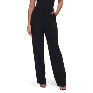 Good American + Luxe Suiting Column Wide Leg Trousers