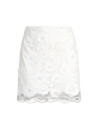 Milly + Kristina Floral Sequined Miniskirt