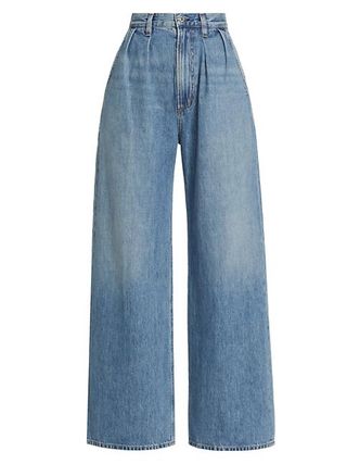 Citizens of Humanity + Maritzy Wide-Leg Pleated Denim Trousers