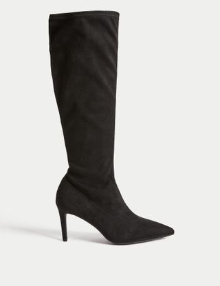 M&S Collection + Stiletto Heel Pointed Knee High Boots