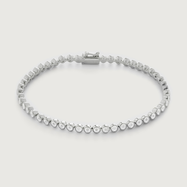 Monica Vinader + Sterling Silver Diamond Essential Tennis Bracelet