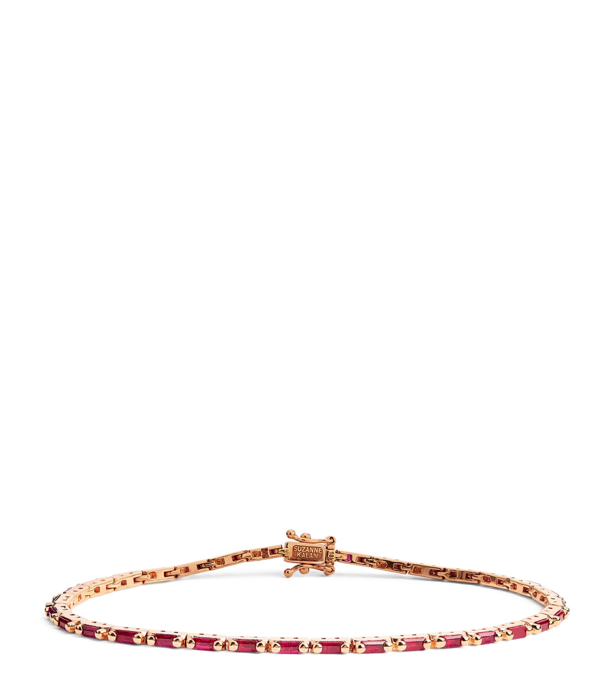 Suzanne Kalan + Rose Gold and Ruby Classic Line Tennis Bracelet