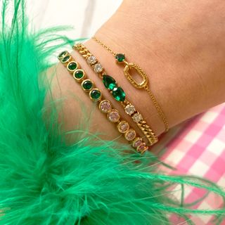 Amelia Scott + Emerald Green & Gold Bracelet Stacking Set