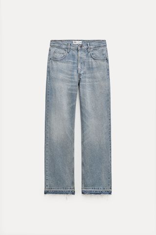 Zara + ZW Collection Straight-Leg Mid-Rise Jeans