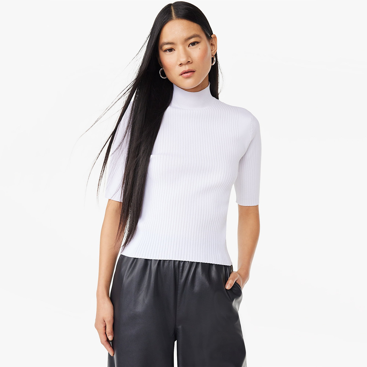 Scoop + Mock Neck Top