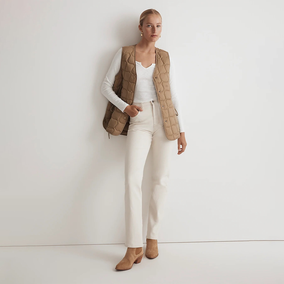 Madewell + Quilted Oversized Puffer Vest