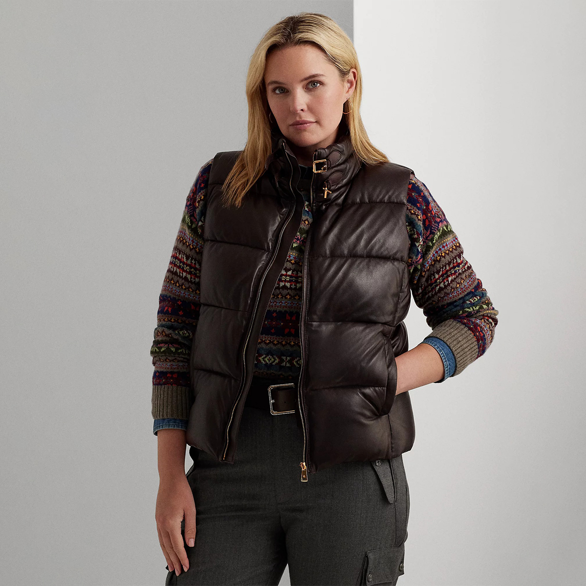 Ralph Lauren + Quilted Lambskin Puffer Vest