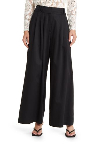 & Other Stories + High Waist Pleat Front Wide Leg Trousers