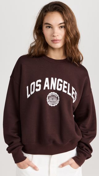 Good American + Brushed Fleece Graphic Crew Sweatshirt Los Angeles