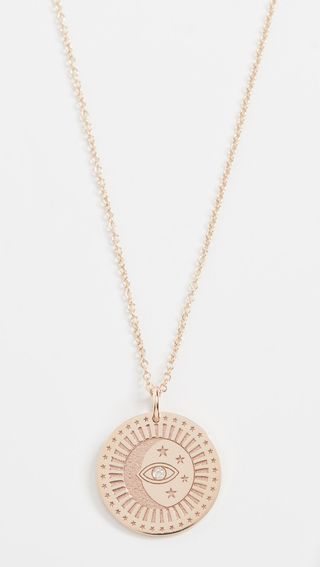 Zoe Chicco + 14k Gold Small Celestial Protection Medallion Necklace