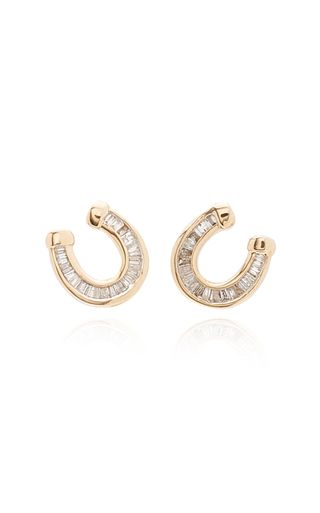 Adina Reyter + Horseshoe 14k Yellow Gold Diamond Earrings