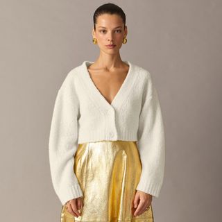 J.Crew Collection + Cashmere Cropped Cardigan Sweater