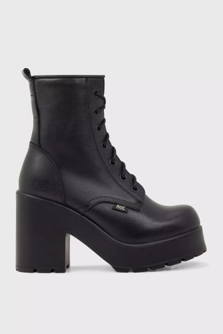 ROC + Mascot Leather Lace-Up Heeled Boot