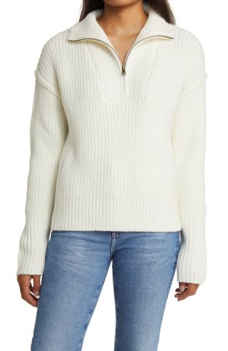 Lucky Brand + Rib Half Zip Sweater