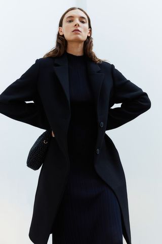 H&M + Single-Breasted Twill Coat