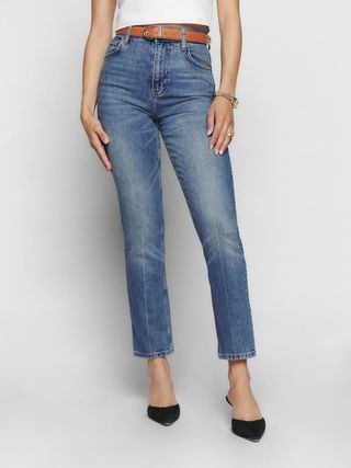 Reformation + Liza Ultra High Rise Straight Cropped Jeans