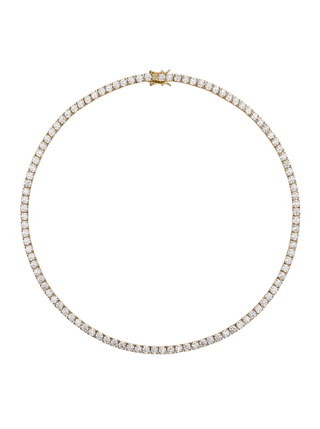 Dorsey + Kate Round Cut, Lab-Grown White Sapphire Gold Rivière Necklace