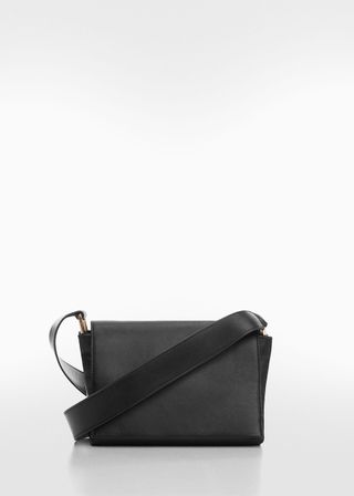 Mango + Leather Shoulder Bag With Flap