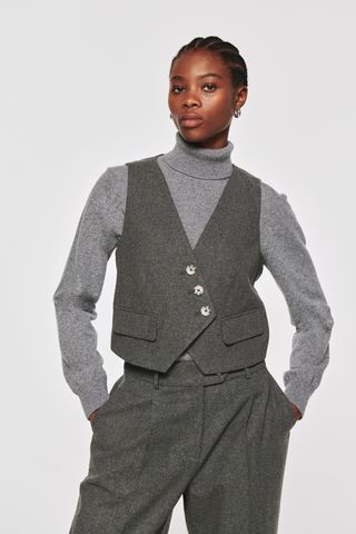 Aligne + Kyla Asymmetric Wool Waistcoat
