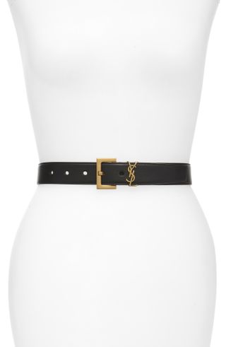 Saint Laurent + Laque YSL Monogram Leather Belt