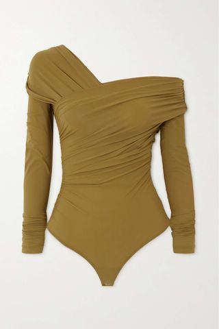 Goldsign + The Fonteyn Gathered One-Shoulder Stretch-Jersey Bodysuit