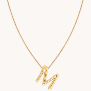 Astrid & Miyu + M Initial Bold Pendant Necklace in Gold