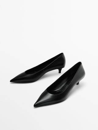 Massimo Dutti + Leather High-Heel Shoes