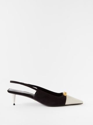 Gucci + Bi-Colour Suede and Leather Slingback Pumps