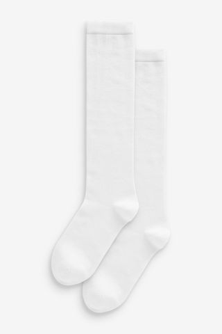 Next + White Modal Blend Knee High Socks 2 Pack
