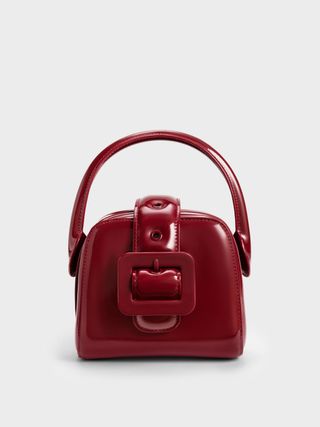 Charles & Keith + Red Lula Patent Belted Bag