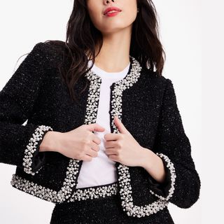 Kate Spade New York + Embellished Tweed Jacket