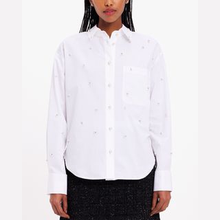 Kate Spade New York + Embellished Poplin Shirt