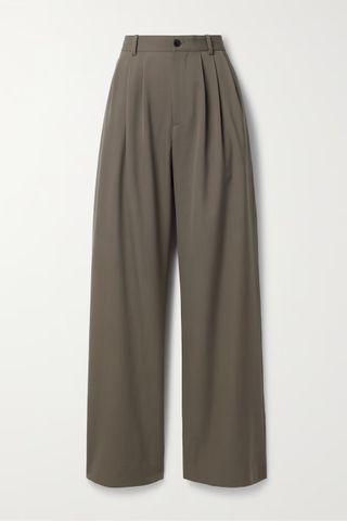 The Row + Rufos Pleated Twill Wide-Leg Pants