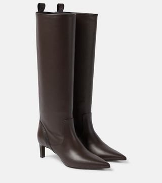 Brunello Cucinelli + Embellished Leather Knee-High Boots