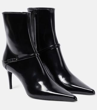 Saint Laurent + Hacker 70 Leather Ankle Boots