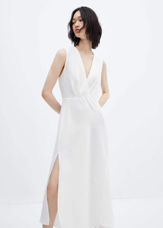 Mango + Asymmetrical Dress With Side Slit
