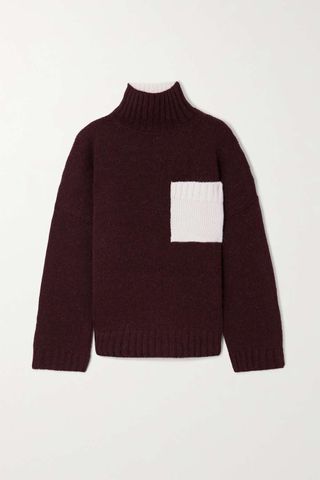 Jw Anderson + Two-Tone Knitted Turtleneck Sweater