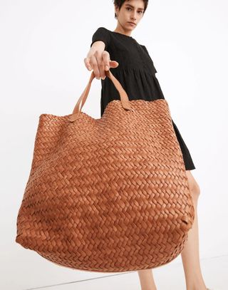 Madewell + The Medium Transport Tote: Woven Leather Edition