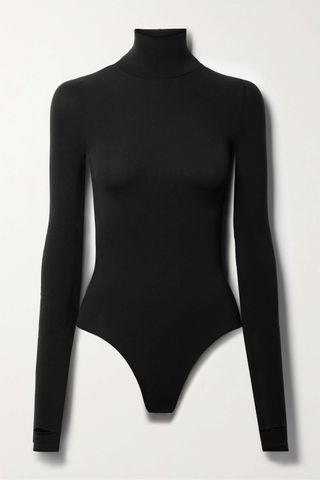 Commando + Stretch-Jersey Turtleneck Bodysuit in Black