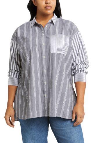 Madewell + Stripe Oversize Signature Poplin Shirt