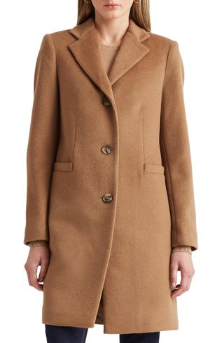Lauren Ralph Lauren + Reefer Wool Blend Coat