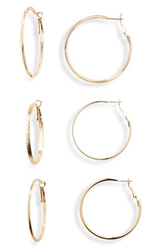 Nordstrom + Set of 3 Hoop Earrings
