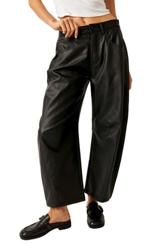 Free People + Lucky You Faux Leather Wide Leg Pants