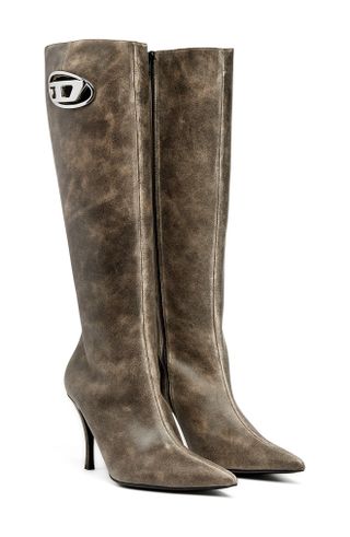 Diesel + Pointed Toe Knee High Boot