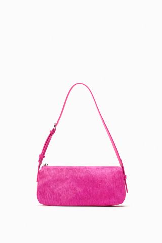 Zara + Faux Fur Leather Shoulder Bag